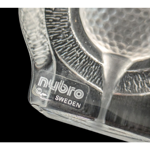 Nybro of Sweden Crystal Golf Ball on Tee Paperweight Desk Accessory Frosted - Picture 5 of 7